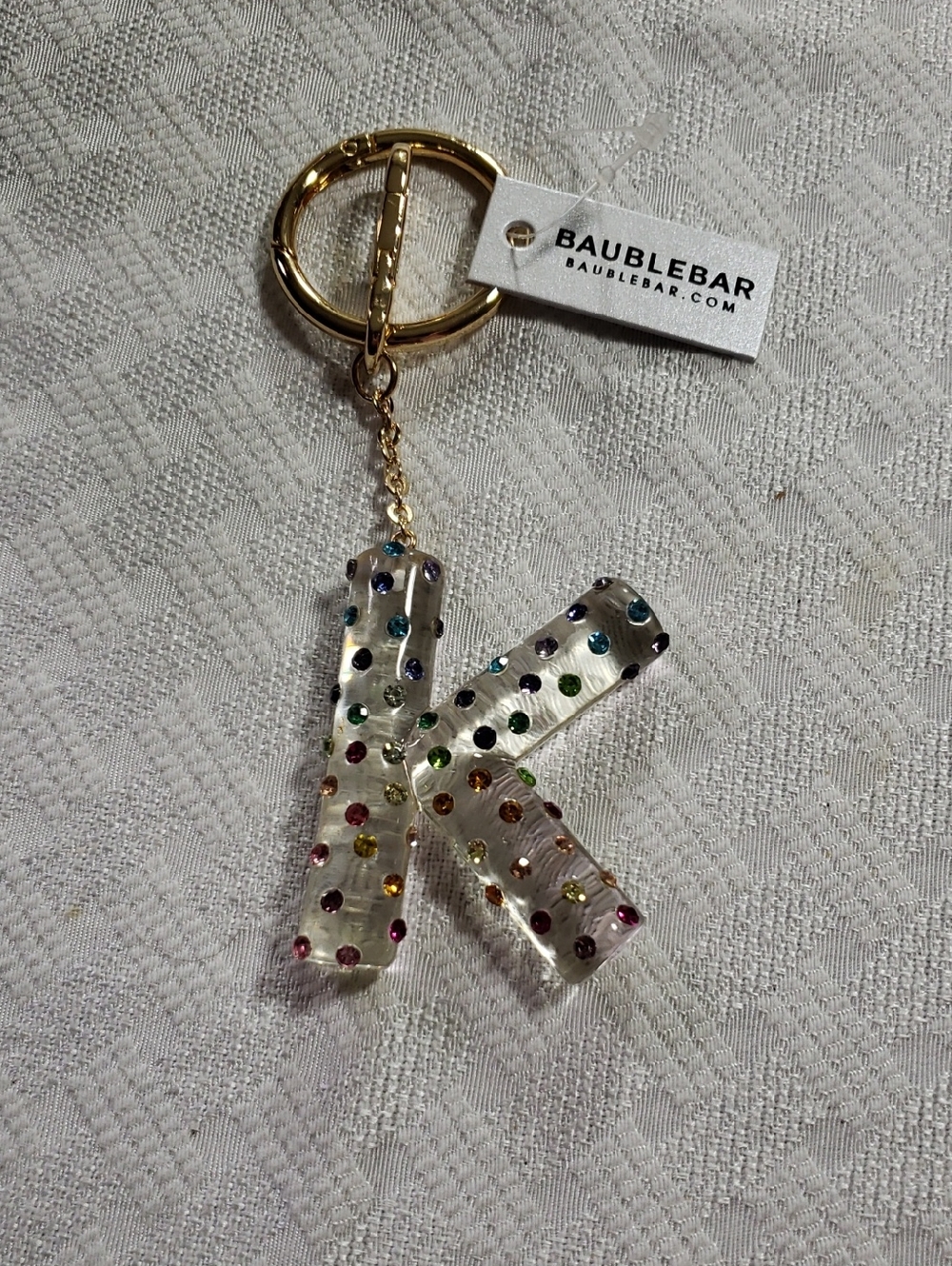 Baublebar Confetti Initial K Purse Charm Key Ring